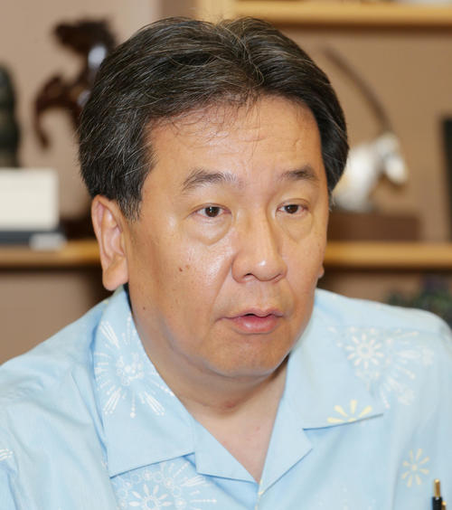 参院選への意気込みを語る立憲民主党枝野幸男代表（撮影・中島郁夫）