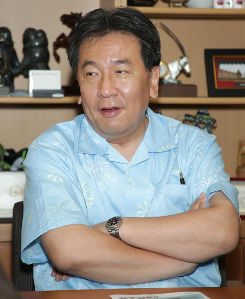 参院選への意気込みを語る立憲民主党枝野幸男代表（撮影・中島郁夫）
