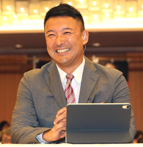 れいわ新選組の山本太郎氏（2019年7月21日撮影）