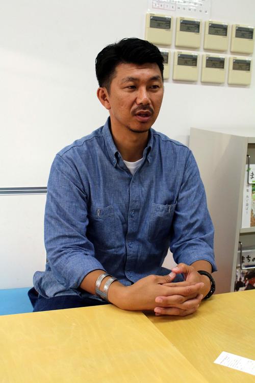 被災地支援での経験談や、アスリートと協力する支援プランについて話す元札幌の「A－bank北海道」曽田代表理事（撮影・永野高輔）