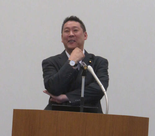 N国の立花孝志党首が国民民主党に「連立与党入り」を提案した（撮影・大上悟）