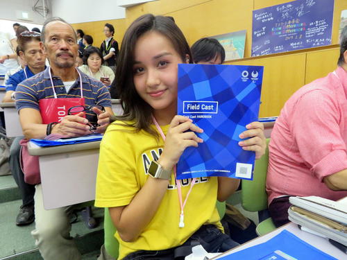 東京五輪・パラリンピックの大会ボランティア共通研修に参加したオタモンゲロス・アリサさん（撮影・三須一紀）