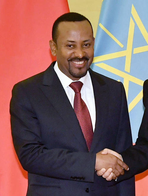 ノーベル平和賞の受賞が決まったエチオピアのアビー・アハメド首相＝4月、北京（共同）
