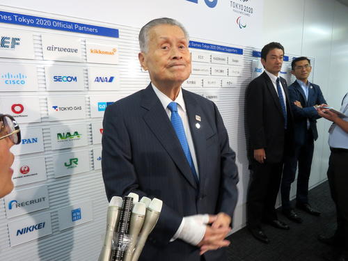 五輪マラソンの札幌開催について取材に応じる組織委の森喜朗会長（2019年10月17日撮影）