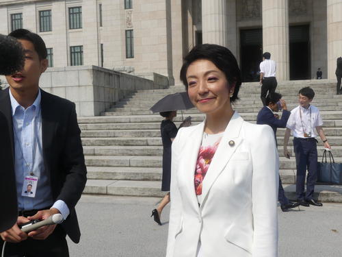 辞任した河井法相の妻、河井案里参院議員（今年8月の初登院時）