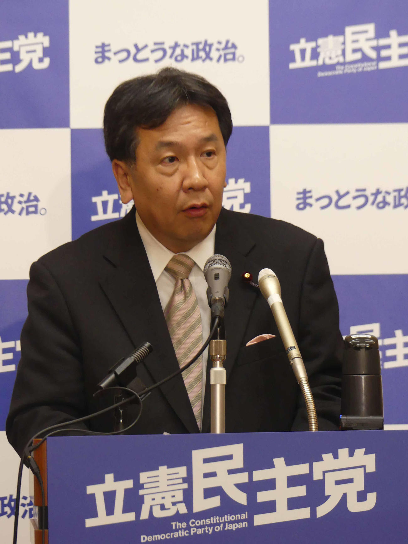 立憲民主党の枝野幸男代表（2019年11月7日撮影）