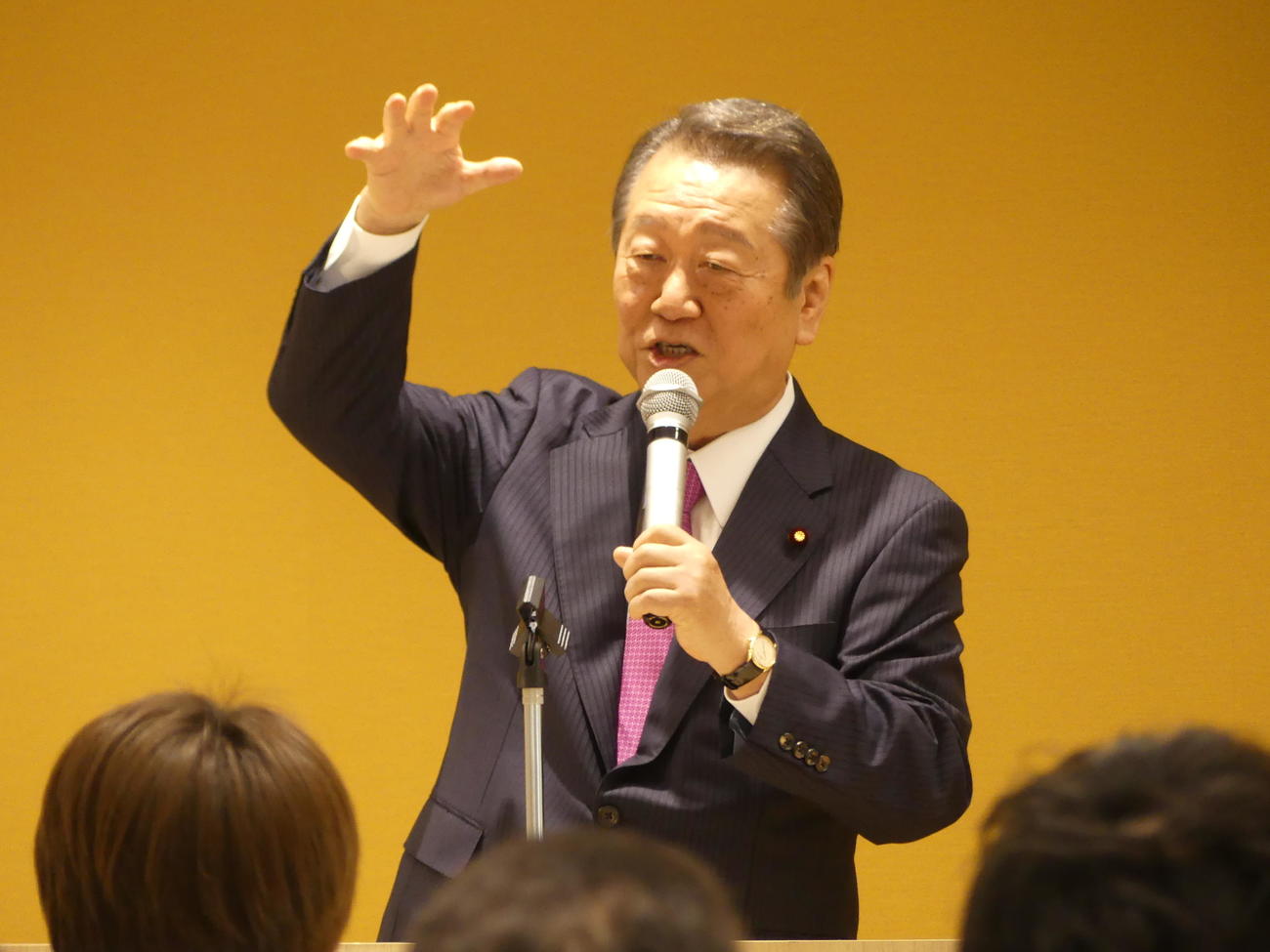 自身の政治塾で講演する国民民主党の小沢一郎衆院議員