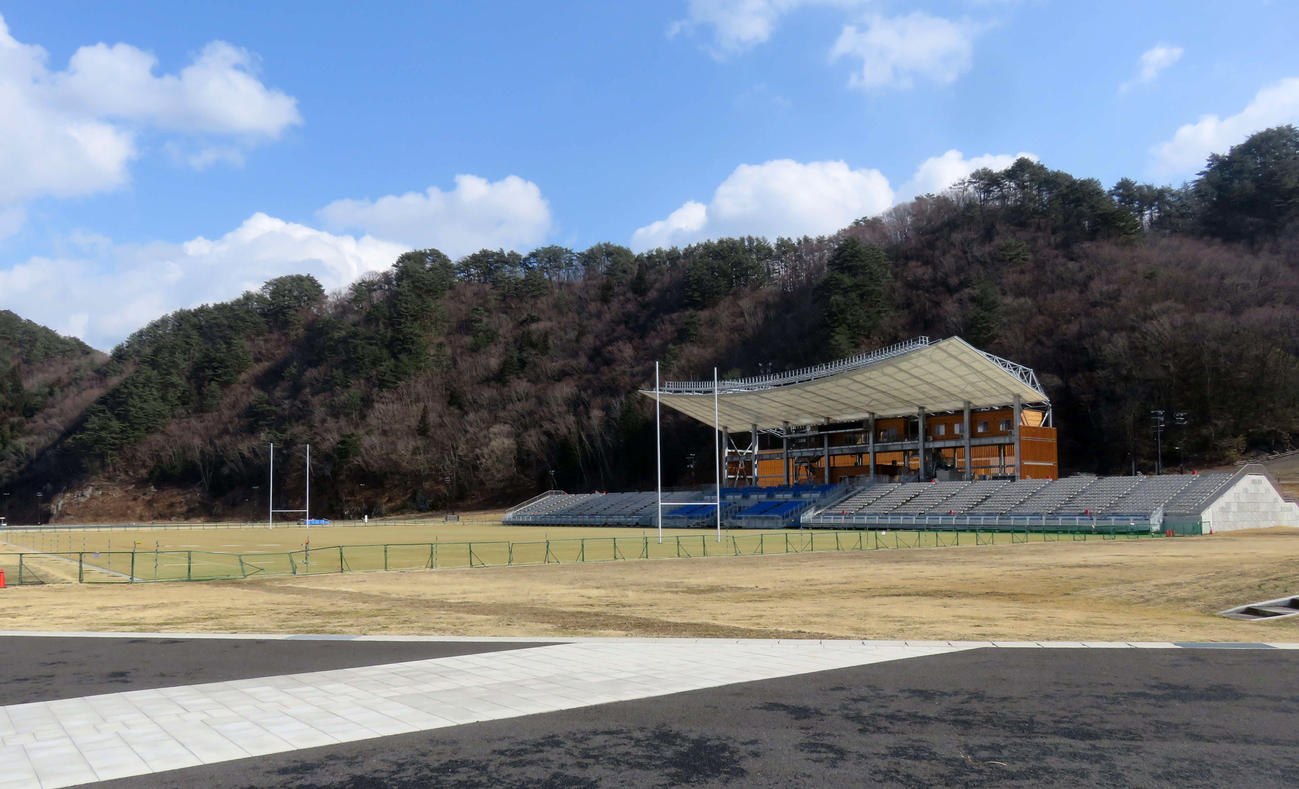 仮設スタンドが撤去された釜石鵜住居スタジアムで「ナミビア対カナダ」が再戦される可能性が高まった（撮影・大上悟）