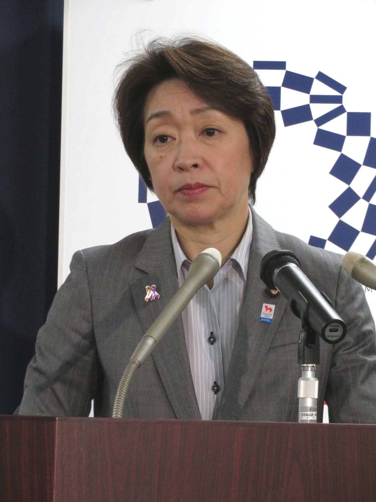 閣議後会見を行った橋本聖子五輪相（撮影・近藤由美子）