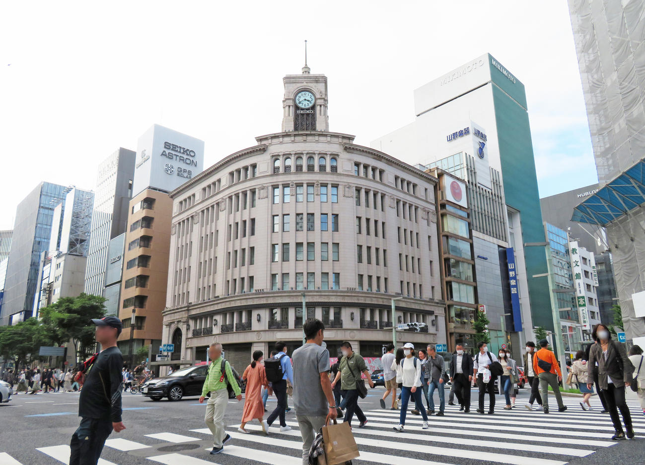 23日の銀座の様子（撮影・佐藤勝亮）