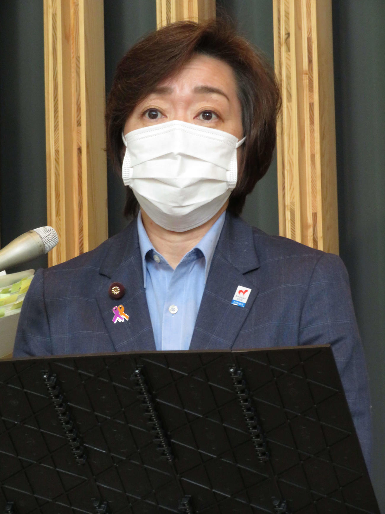 取材に応じた橋本聖子五輪相（撮影・近藤由美子）