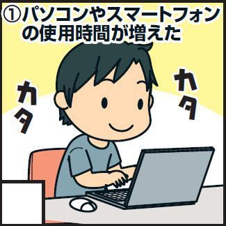 ＜1＞パソコンやスマートフォンの使用時間が増えた