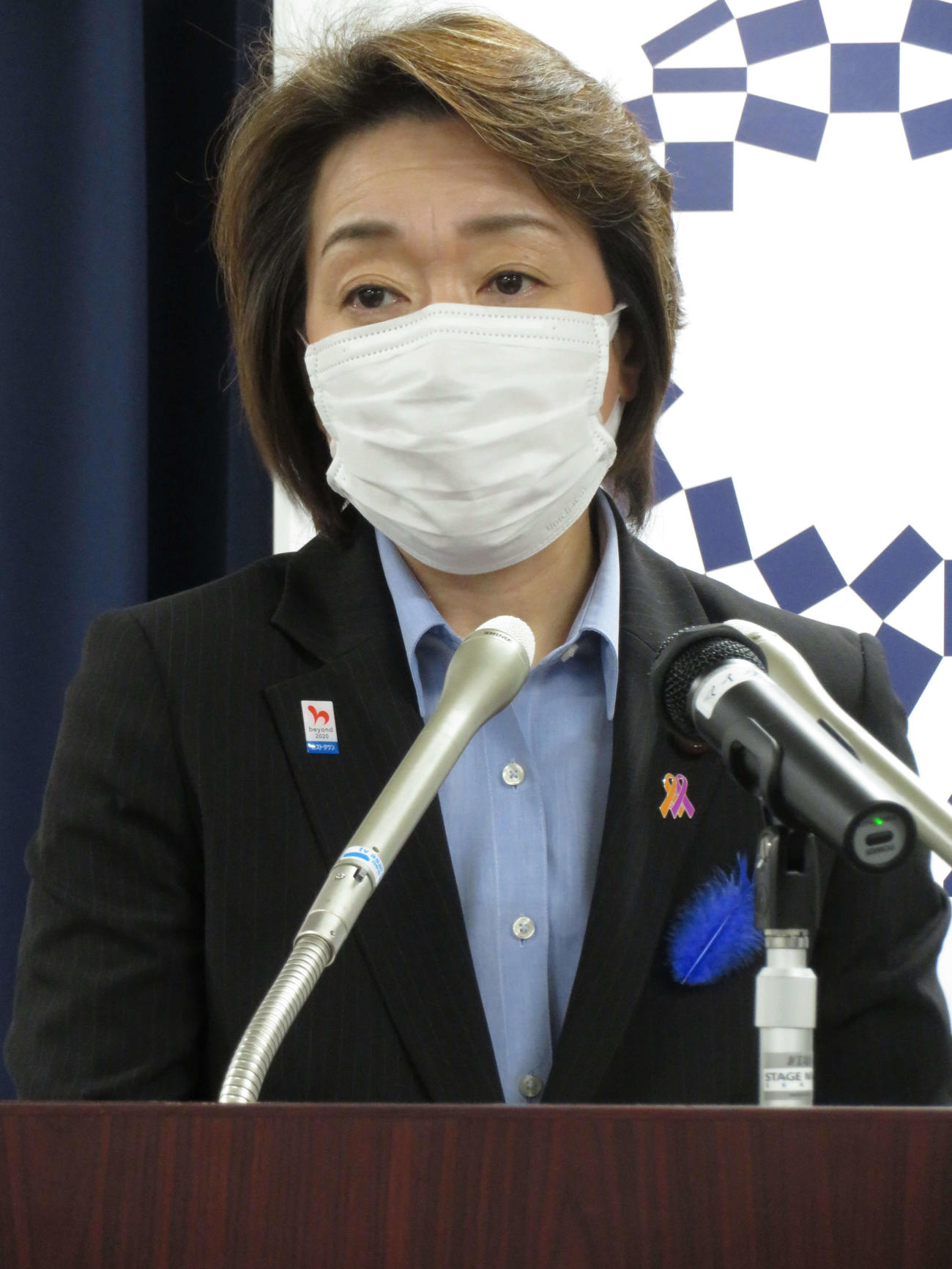 閣議後会見を行った橋本聖子五輪相（撮影・近藤由美子）