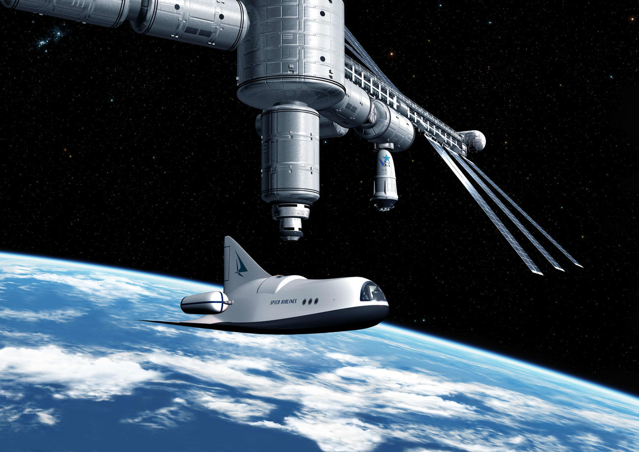 商業有人輸送(低軌道)が国際宇宙ステーション（ISS）にドッキングするイメージ図（C）JAXA