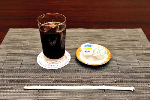 木村一基王位が注文したアイスコーヒー（日本将棋連盟提供）