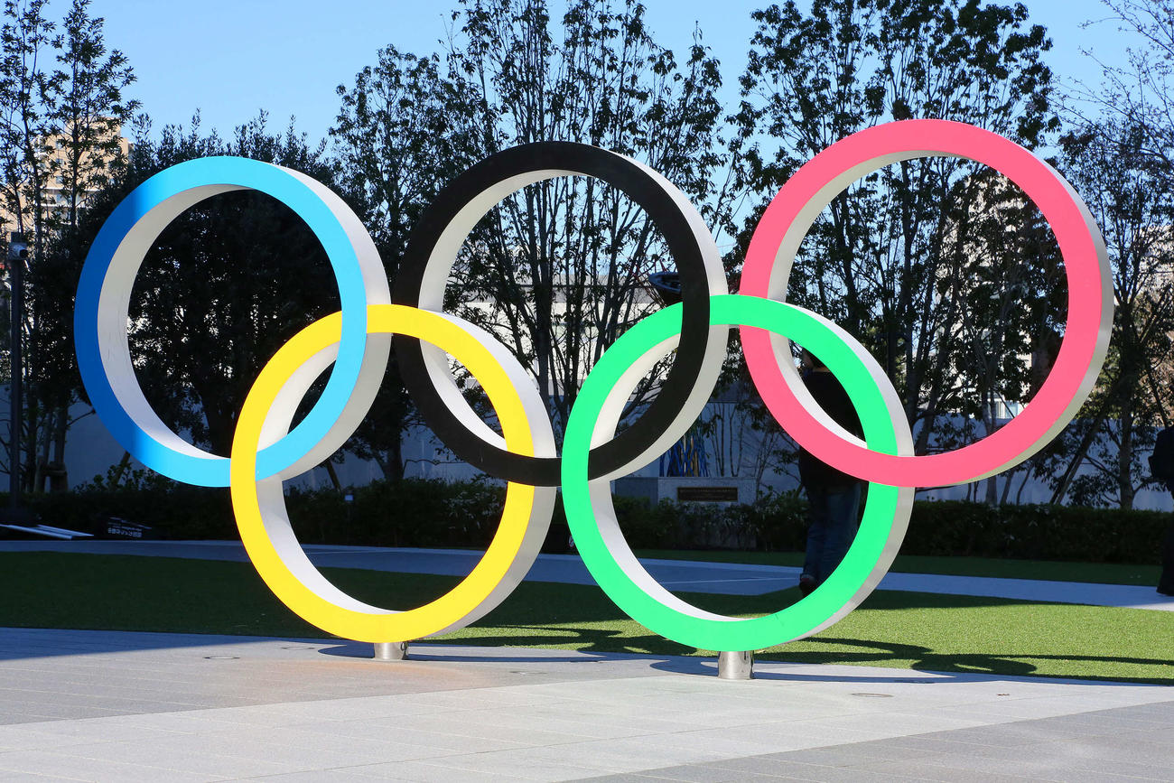 五輪のモニュメント（2020年3月20日撮影）