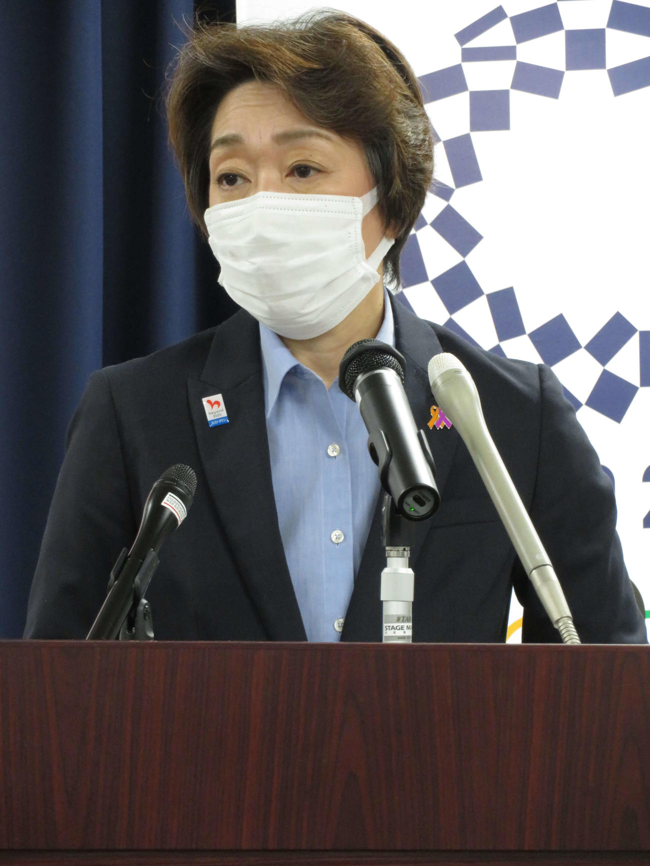 閣議後会見を行った橋本聖子五輪相（撮影・近藤由美子）