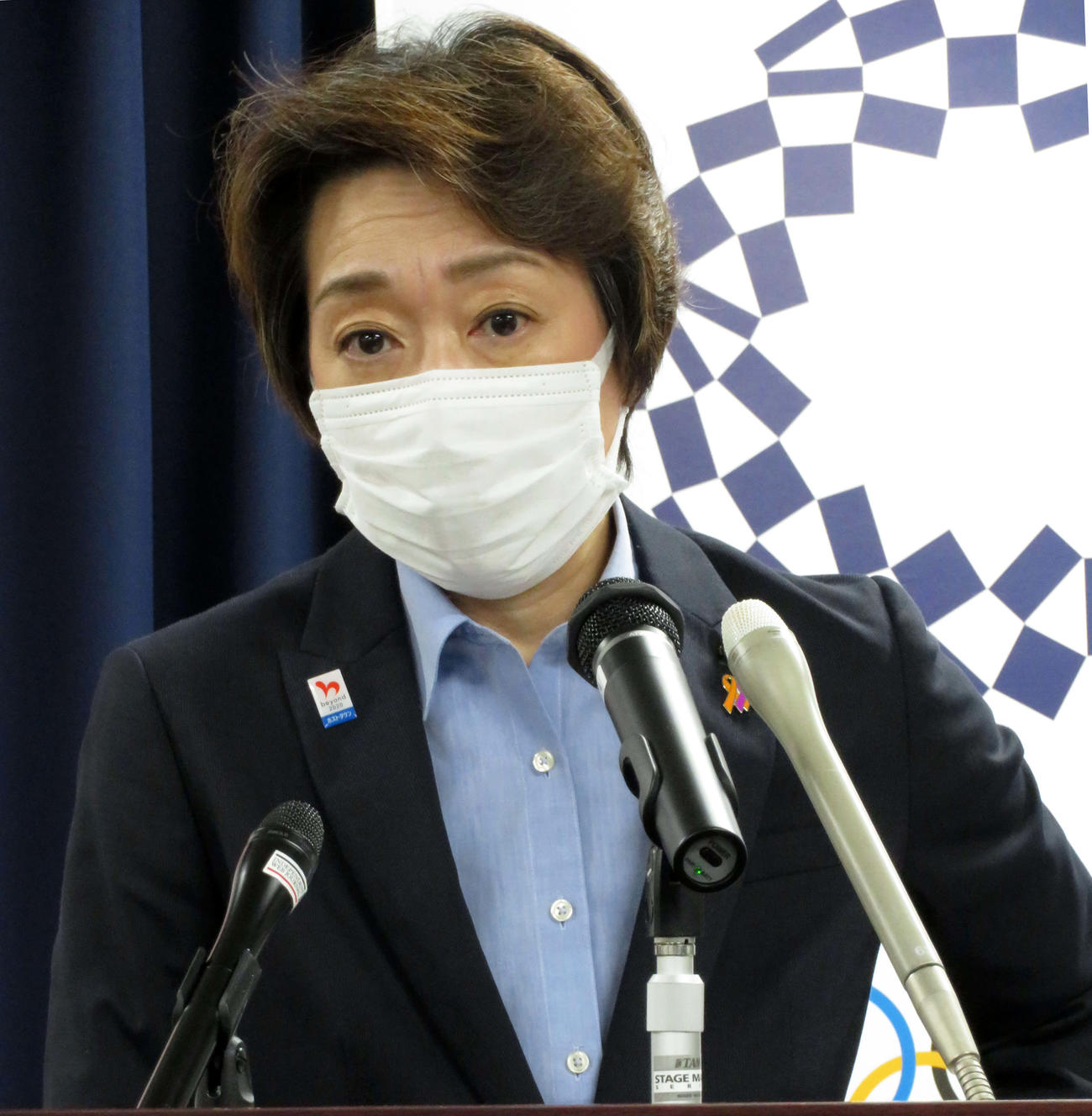 閣議後会見を行った橋本聖子五輪相（撮影・近藤由美子）