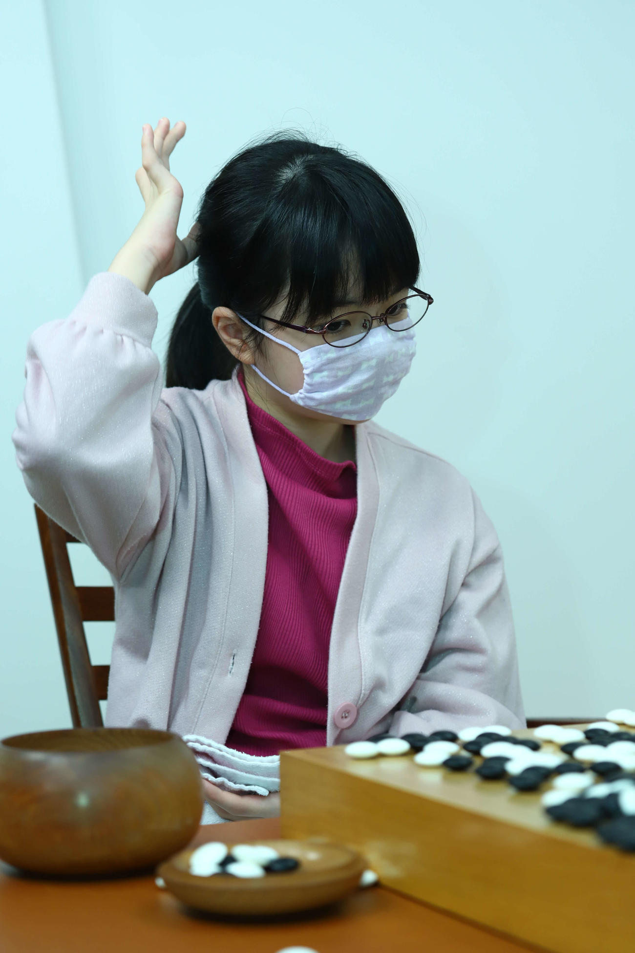 青木喜久代八段に熱戦の末、敗れた仲邑菫初段（日本棋院提供）