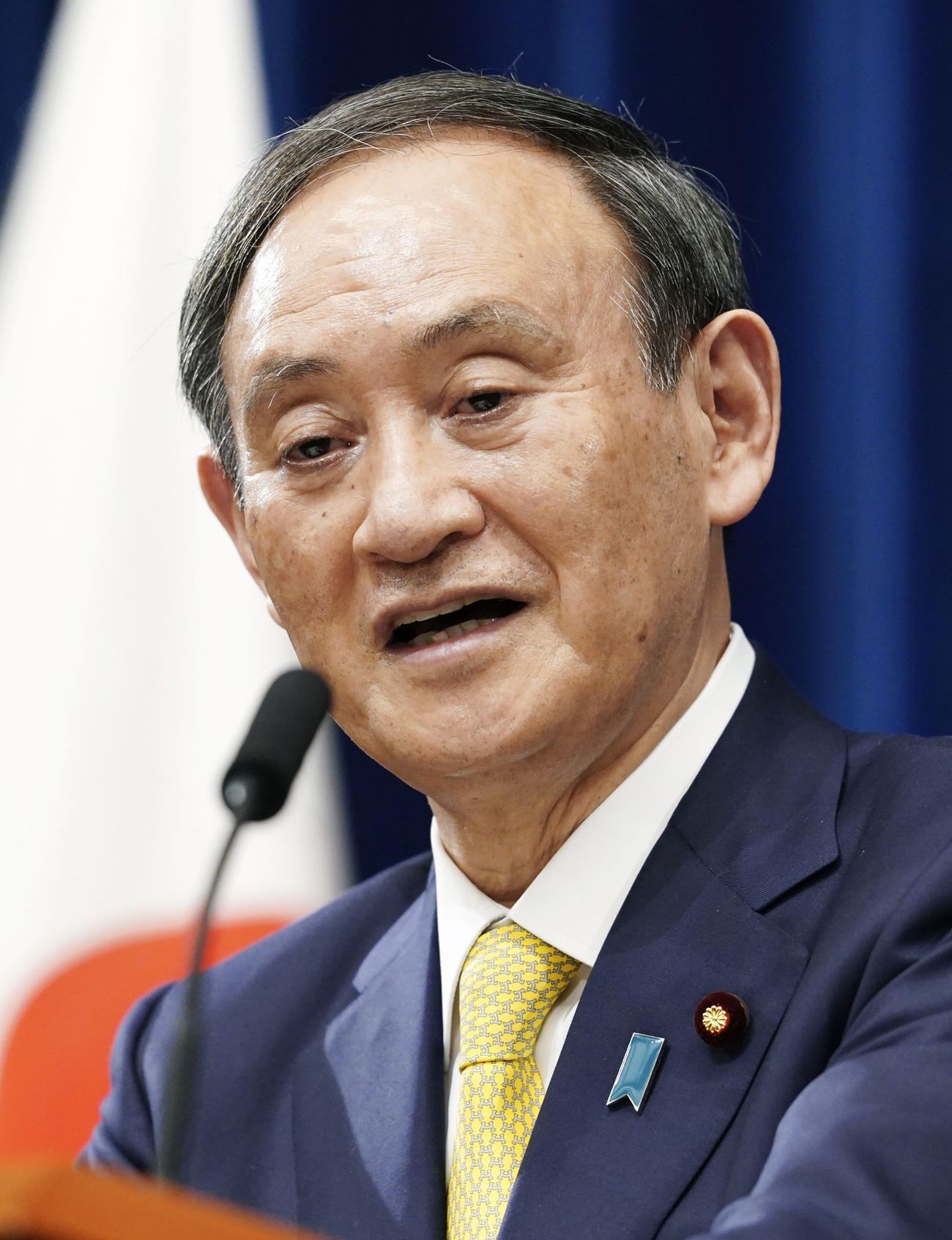 臨時国会の事実上の閉幕を受け、就任時以来2回目の記者会見をする菅首相（共同）