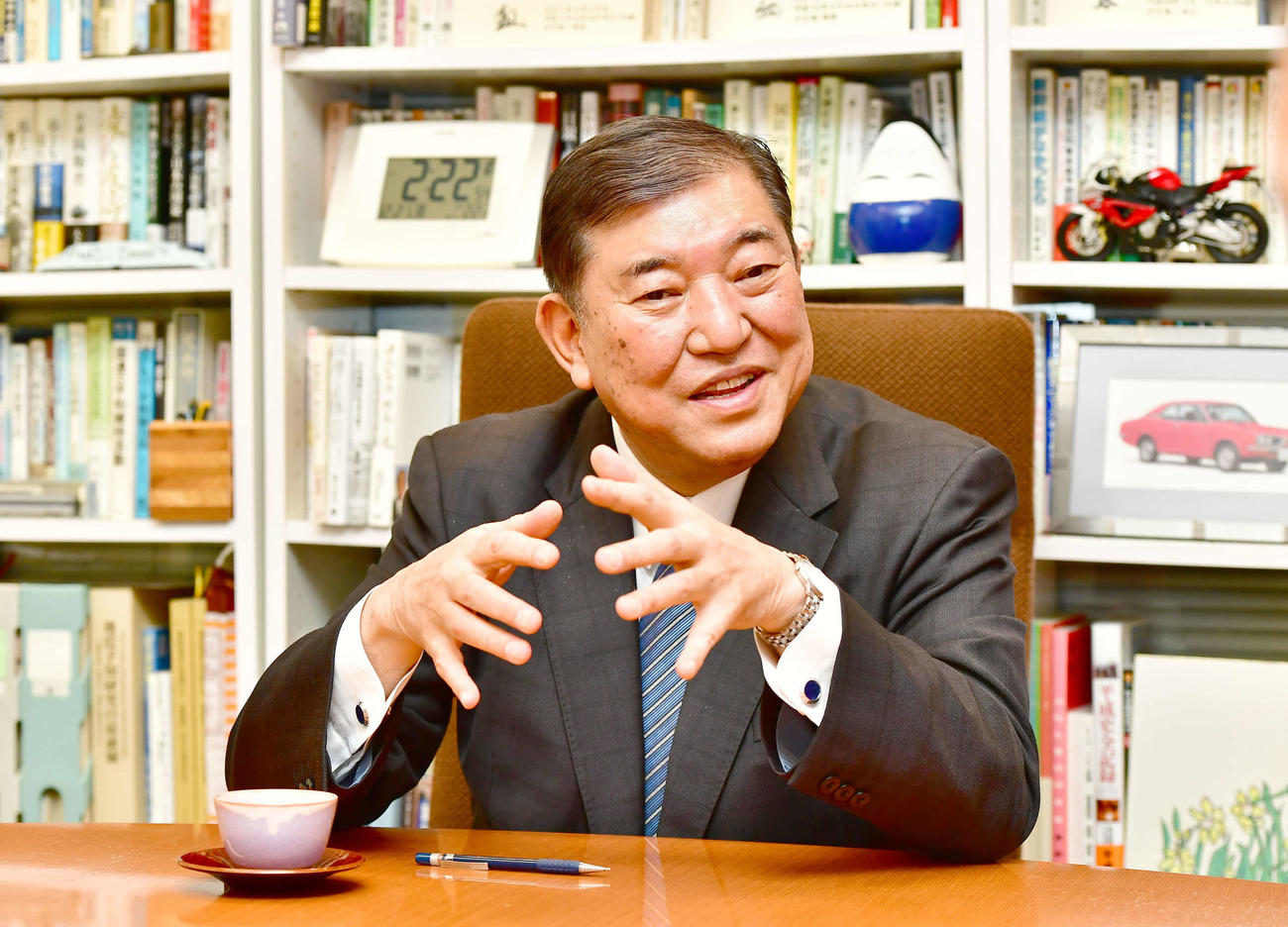 自らの政治信条について語る自民党の石破茂元幹事長（撮影・小沢裕）
