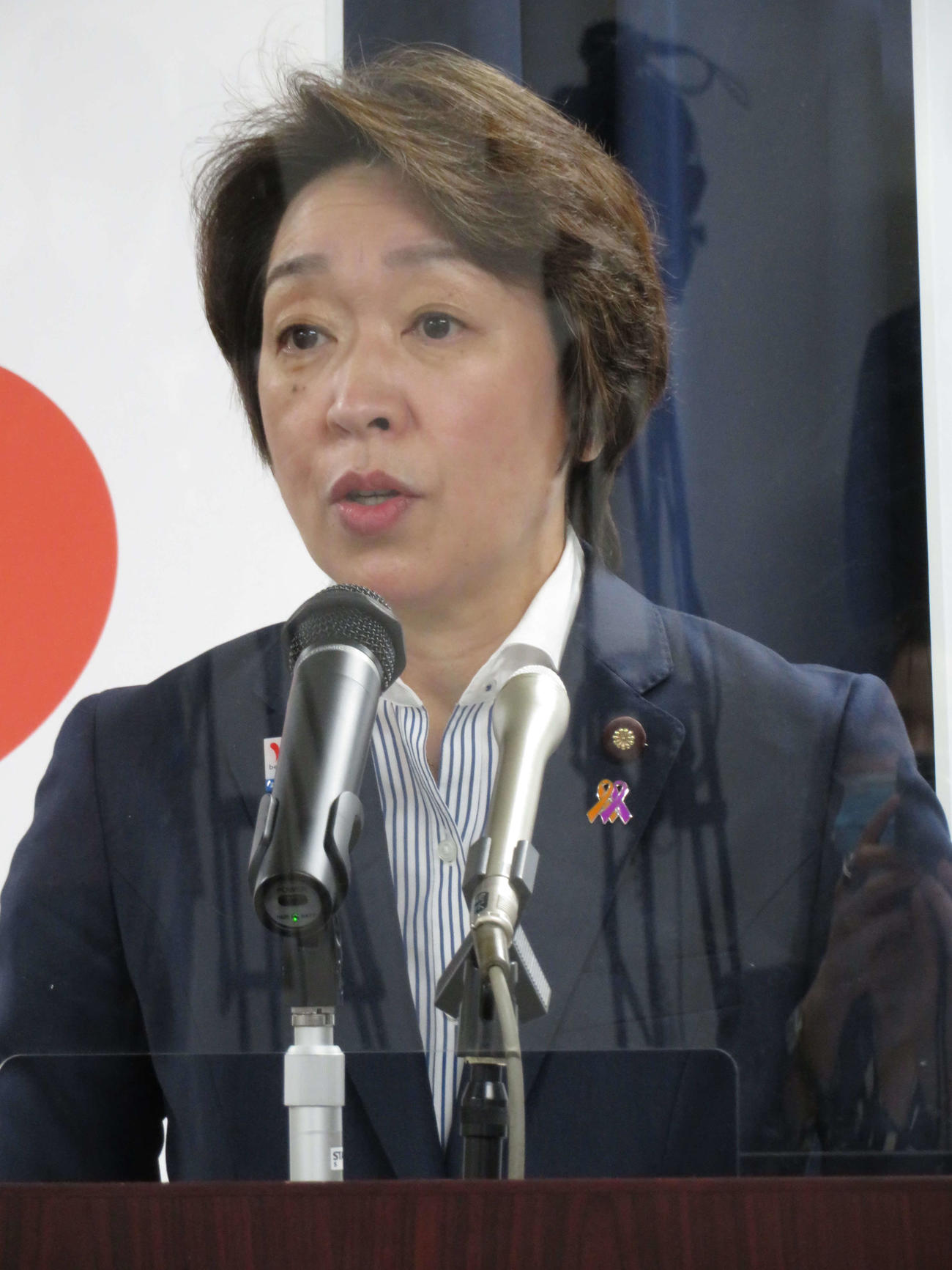閣議後会見を行った橋本聖子五輪相（撮影・近藤由美子）