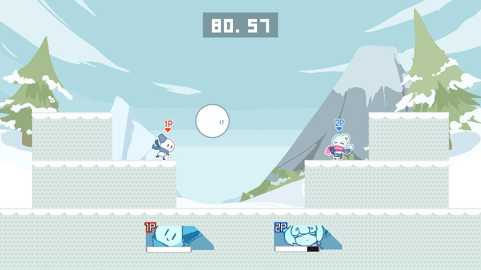 雪合戦ゲーム「SNOW FIGHTERS」のプレー画面