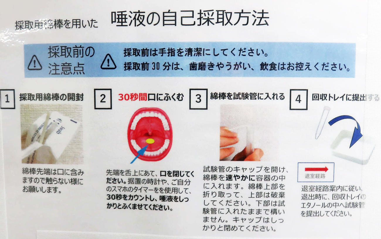 PCR検査のための唾液の採取方法