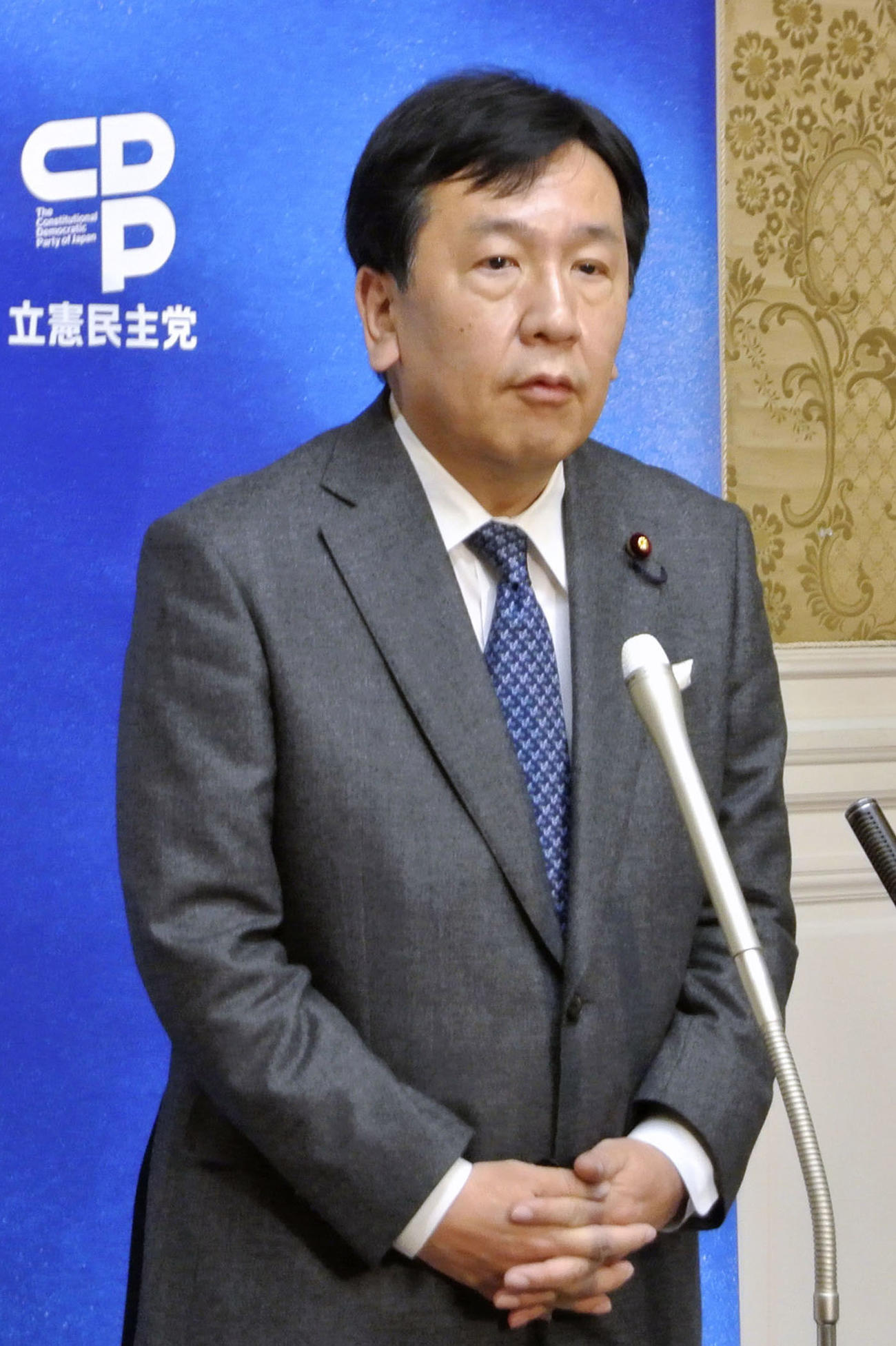立憲民主党の枝野代表（共同）