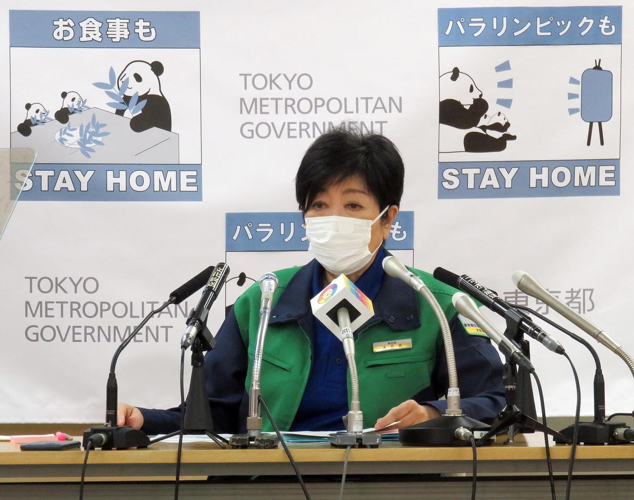 定例会見を行う小池百合子都知事（撮影・鎌田直秀）