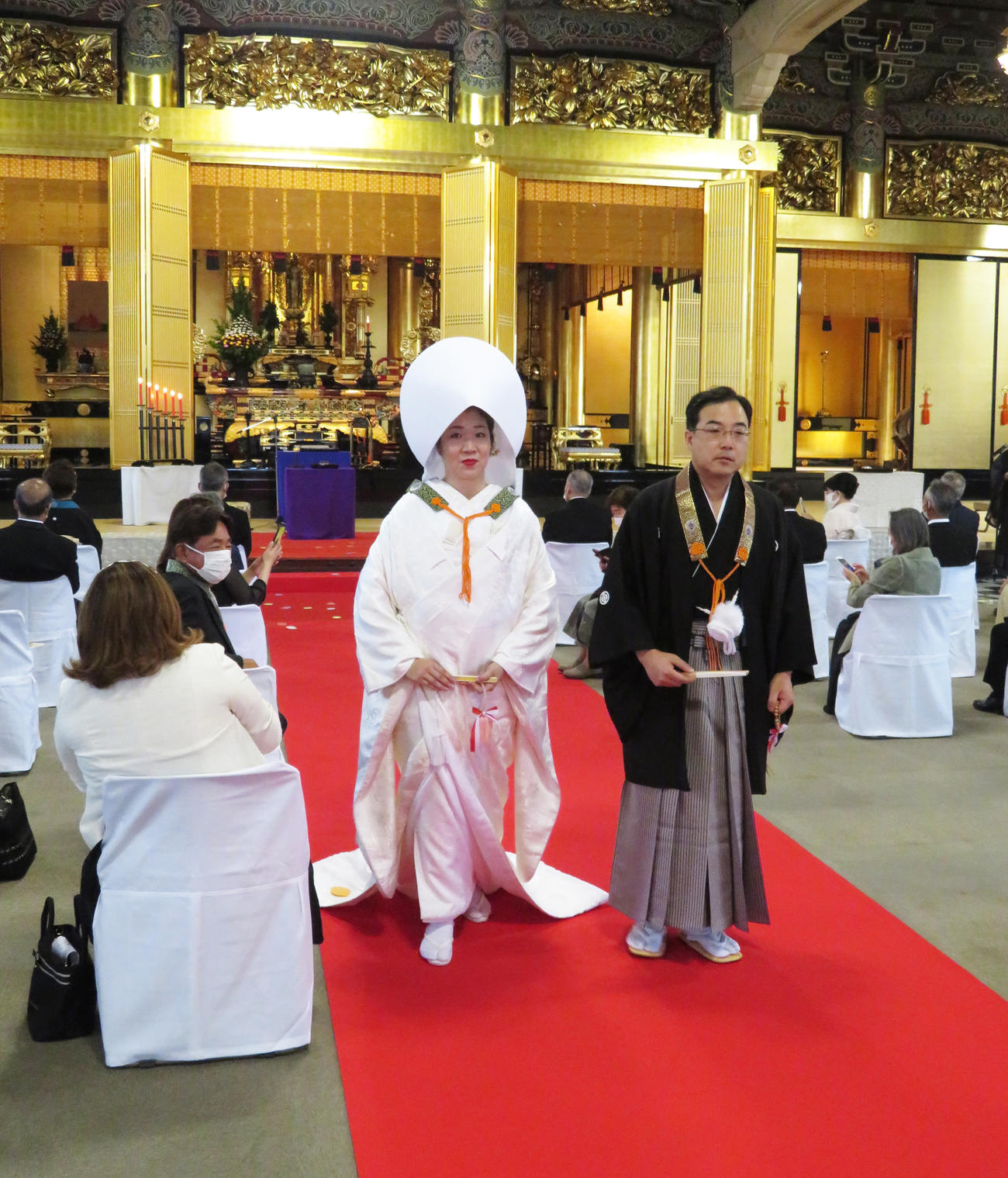 築地本願寺・本堂での結婚式の様子