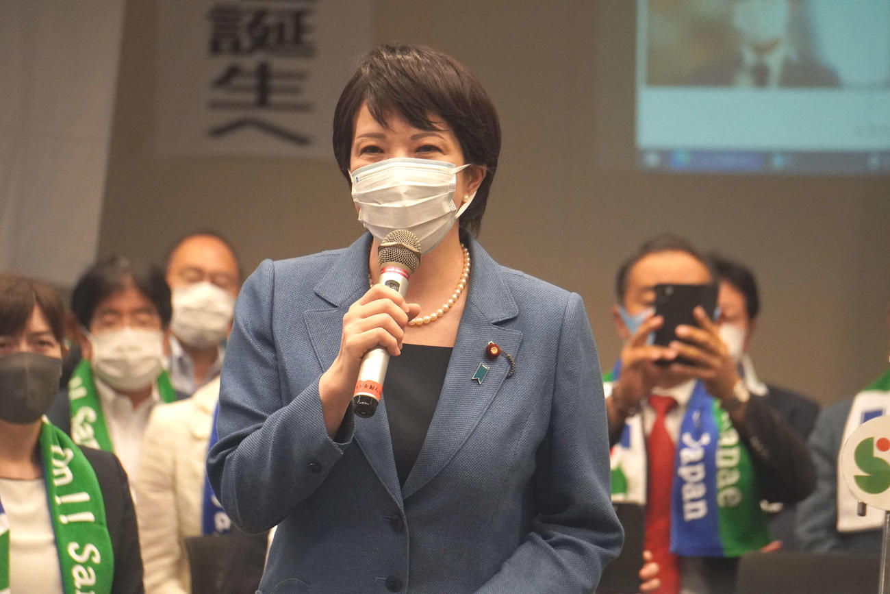 出陣式を行った高市早苗前総務相（撮影・沢田直人）