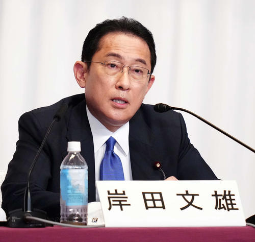 自民党総裁選に出馬し候補者共同記者会見に臨む岸田文雄前政調会長（撮影・江口和貴）