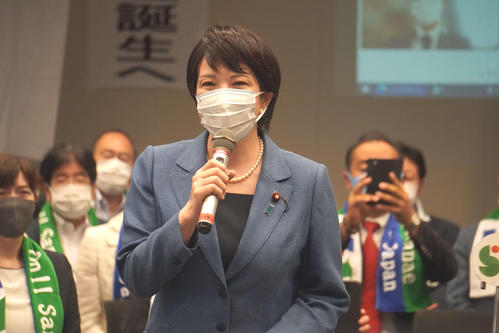 出陣式を行った高市早苗前総務相（撮影・沢田直人）