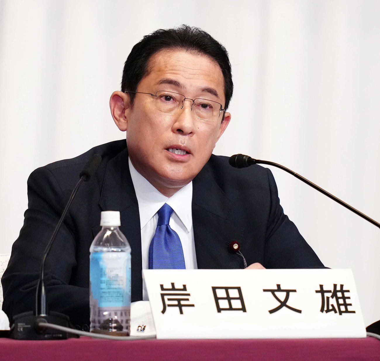 候補者共同記者会見に臨む岸田文雄前政調会長（撮影・江口和貴）