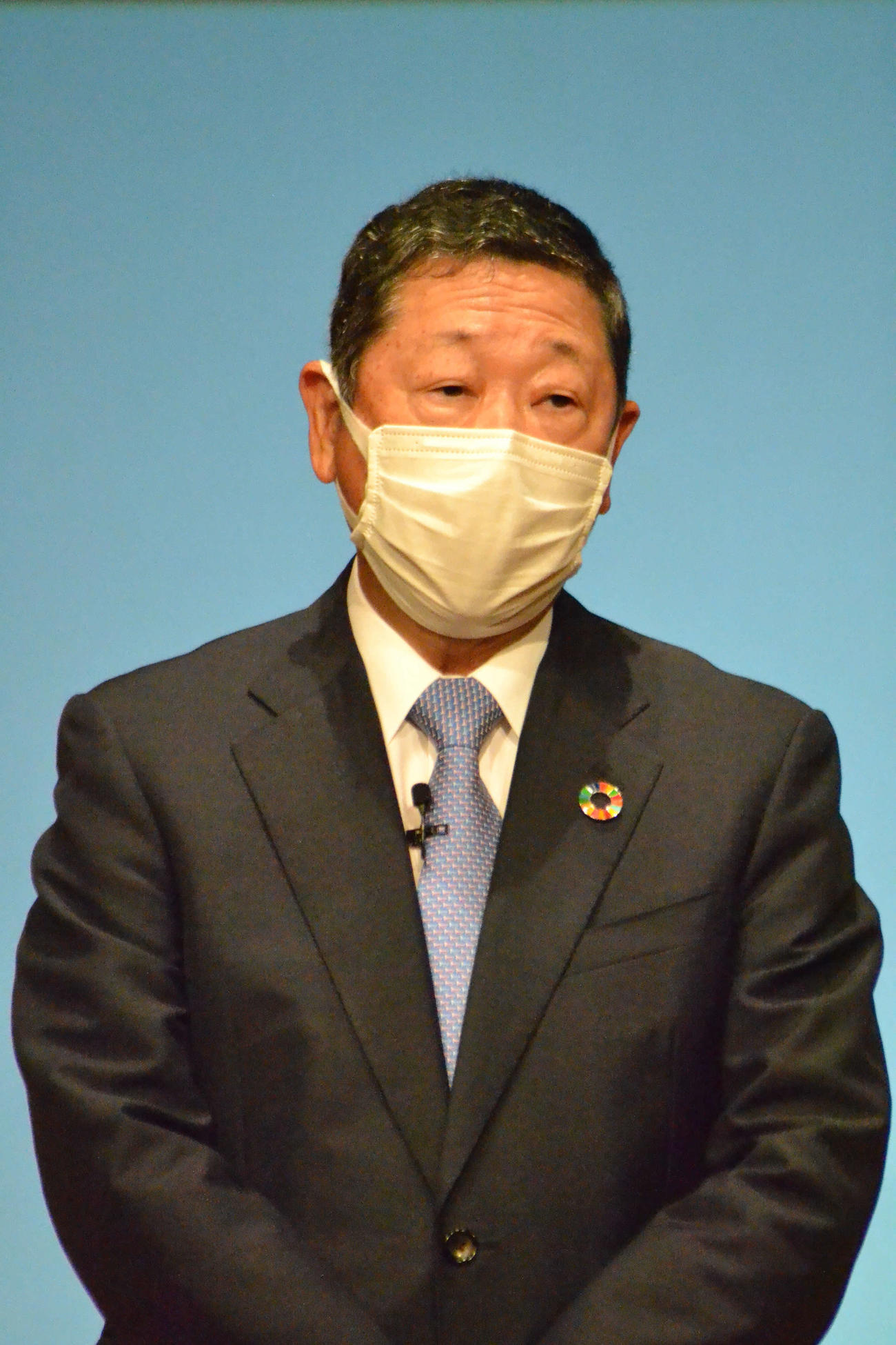 緊急事態宣言解除について記者会見でコメントを発表する西武ホールディングスの後藤高志社長