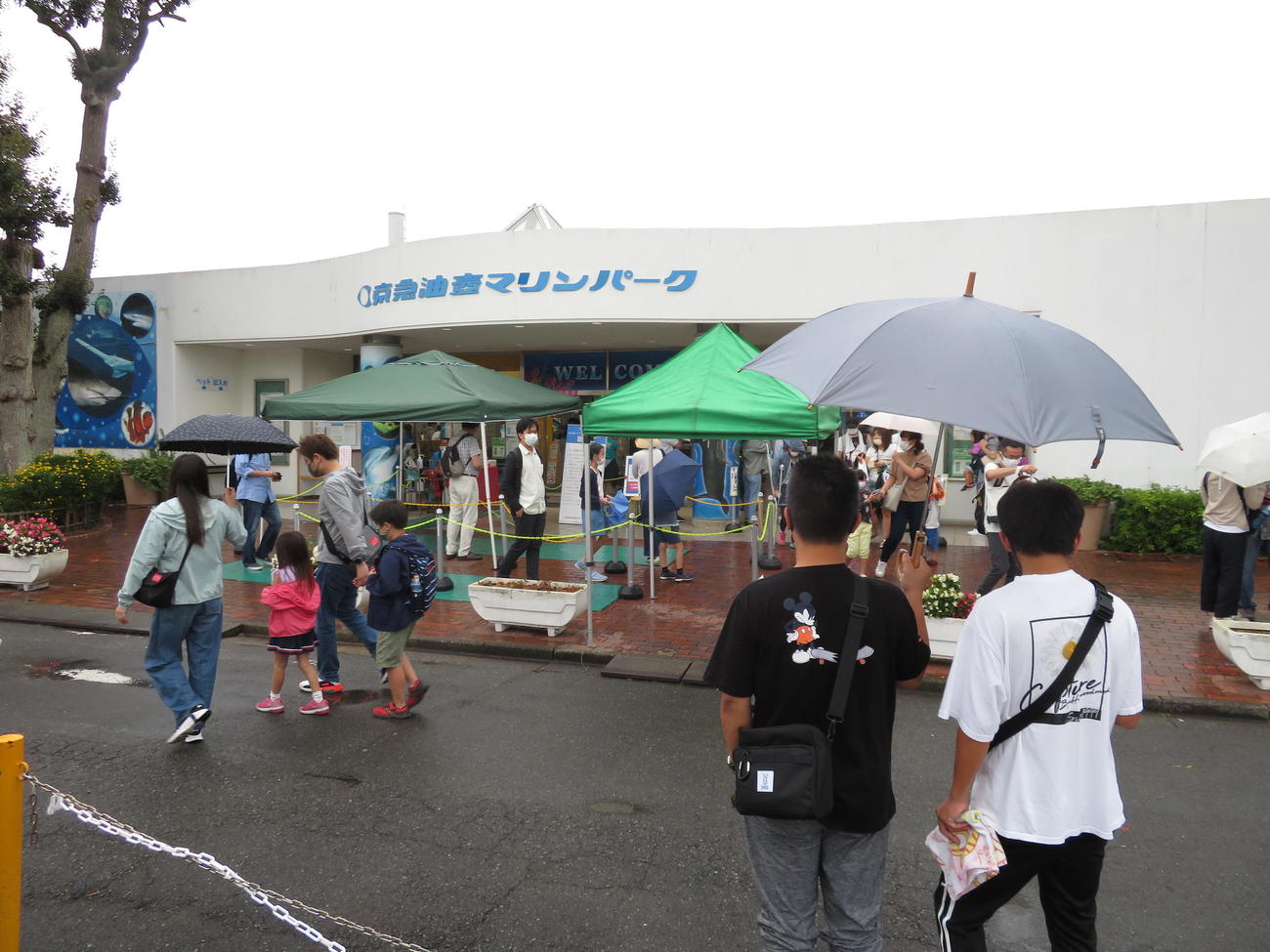最後の日曜となった26日、油壺マリンパークには別れを惜しむ大勢のファンが訪れた（撮影・寺沢卓）