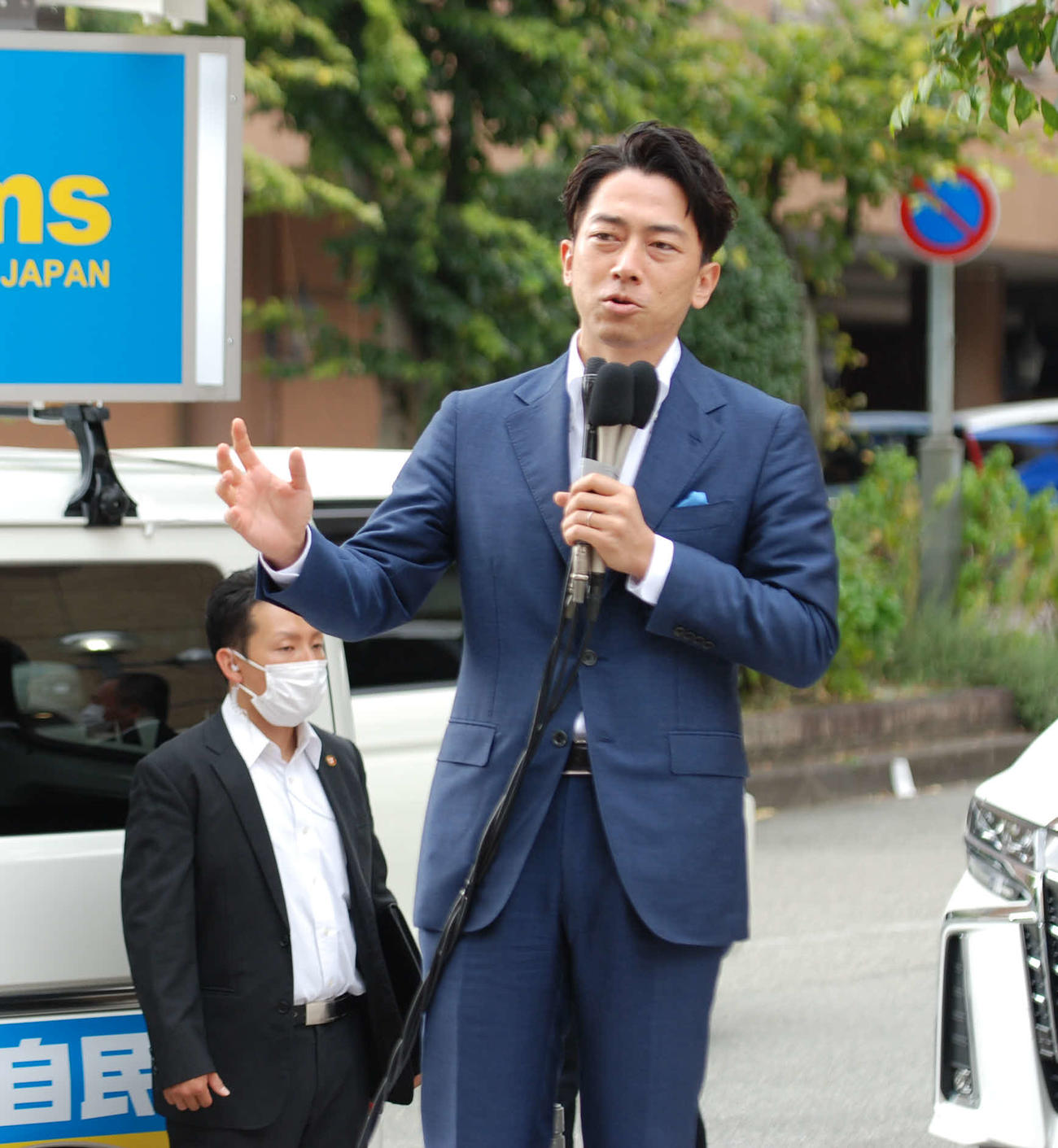 兵庫県宝塚市で街頭演説した小泉進次郎氏（撮影・松浦隆司）
