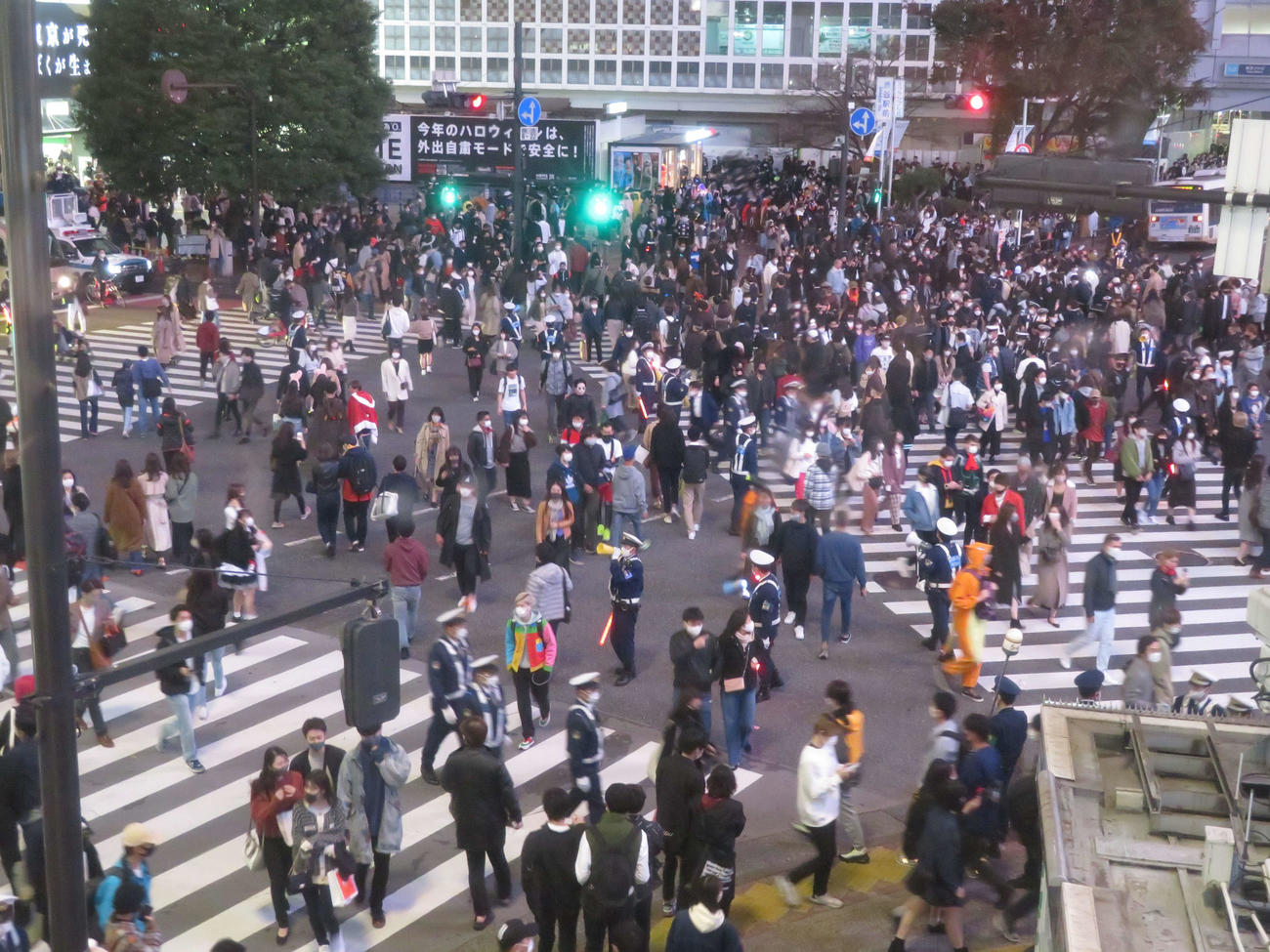 2020年のハロウィーン当日の渋谷（2020年10月30日撮影）
