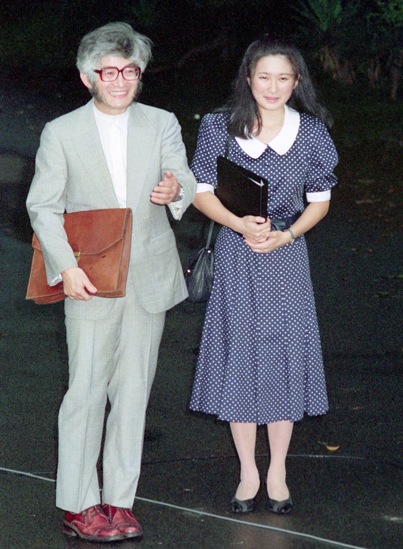 89年8月、婚約が内定した川嶋紀子さんと父辰彦氏