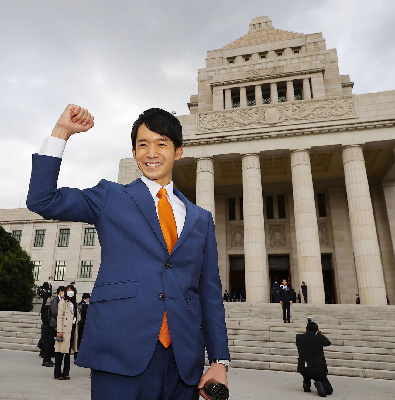 国会に初登院した立憲民主党の馬場雄基議員（共同）