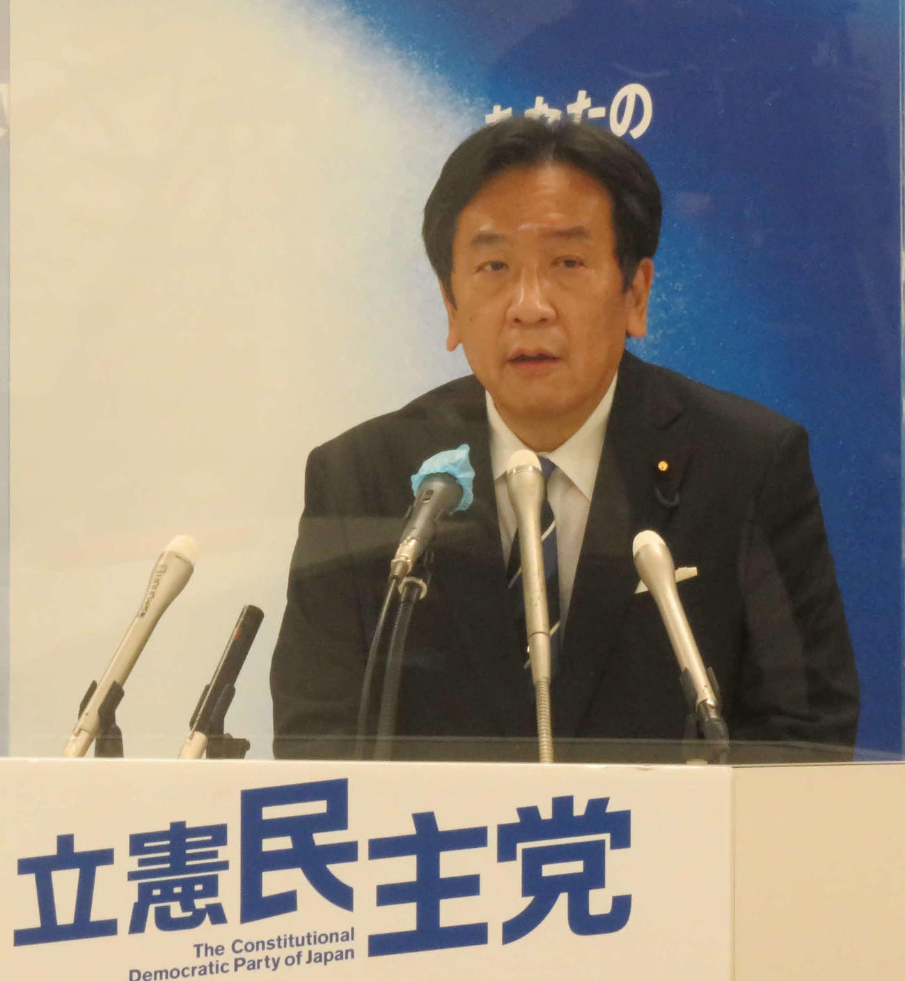 立憲民主党の代表を辞任した枝野幸男氏が次期執行部への期待などを語った（2021年11月12日撮影）