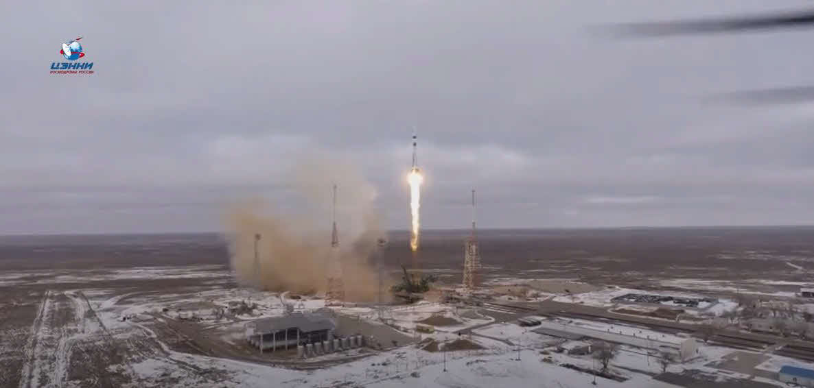 バイコヌール宇宙基地から打ち上げられた、前澤友作氏が乗り込んだロシアの宇宙船ソユーズMS－20（Ｃ）Roscosmos