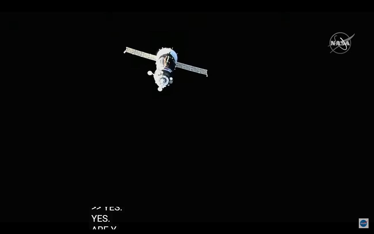 ISSとのドッキングが解かれ、宇宙を飛行する前澤友作氏が搭乗したソユーズMS－20（C）NASA