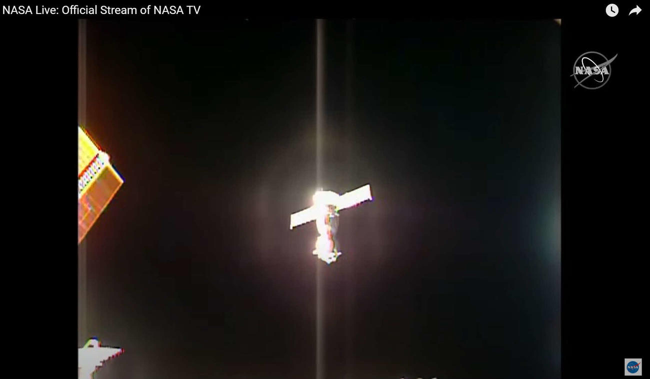 ISSとのドッキングが解かれ、宇宙に飛び立った前澤友作氏が搭乗したソユーズMS－20（C）NASA