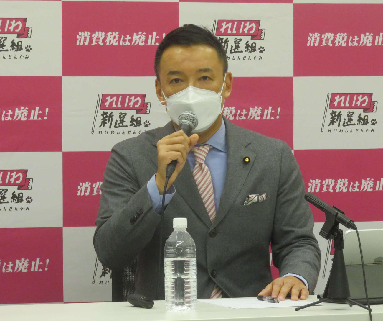 れいわ新選組の山本太郎代表（2022年2月22日撮影）