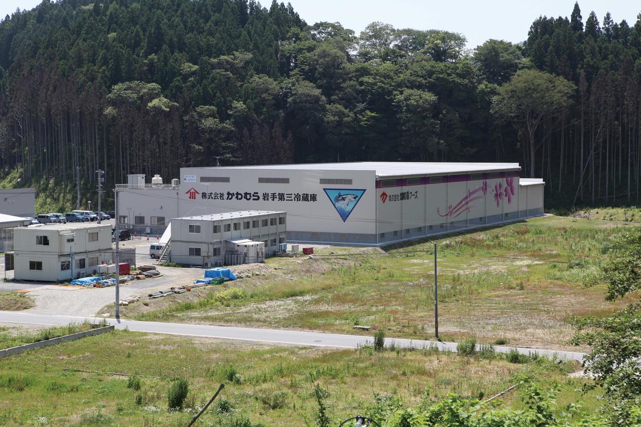 復旧した岩手第三冷蔵庫（陸前高田市）