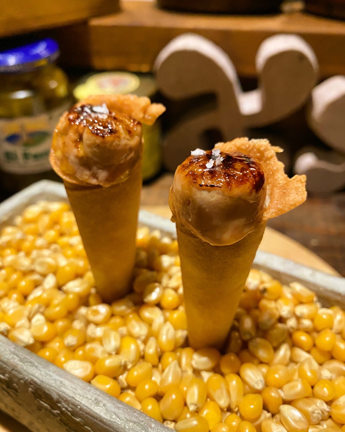 パブロの「フォアグラとトウモロコシのスペイン版カプリコ」