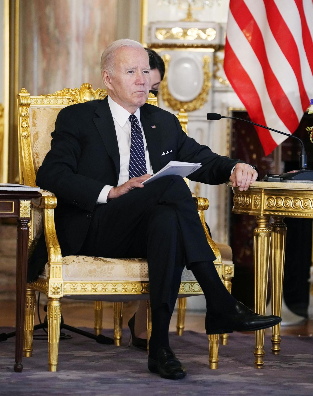 岸田首相と会談するバイデン米大統領（共同）