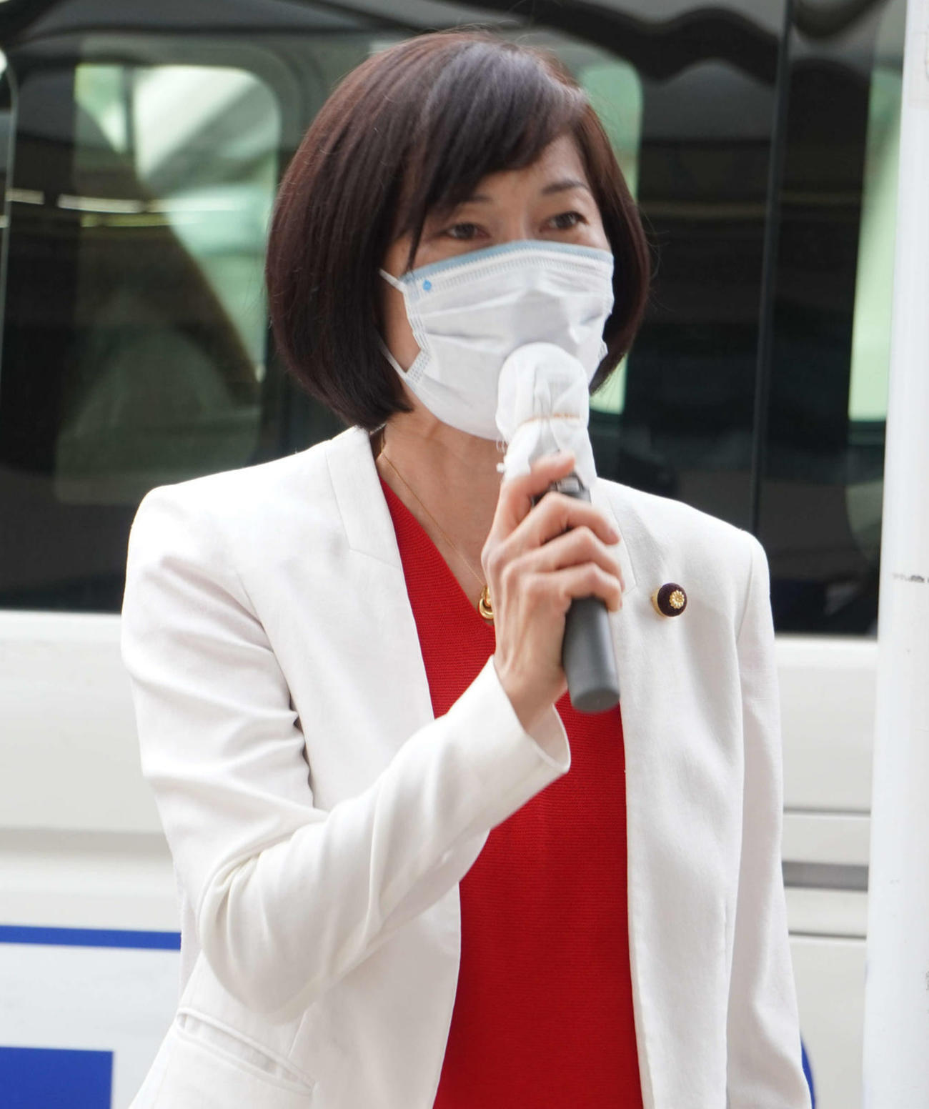 生稲晃子氏の応援に駆けつけた丸川珠代参議院議員（撮影・沢田直人）